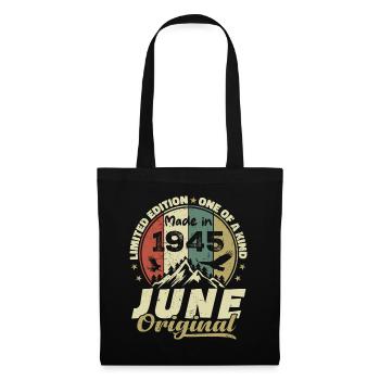 Juin 1945 Cadeau Anniversaire Juin 1945 Juin 1945 - Sac en tissu - noir - Devant