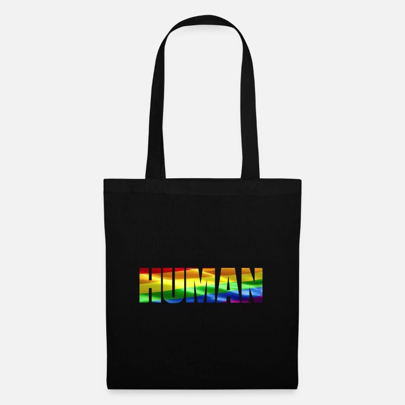 HUMAN LGBT-Flagge - Stoffbeutel - Schwarz
