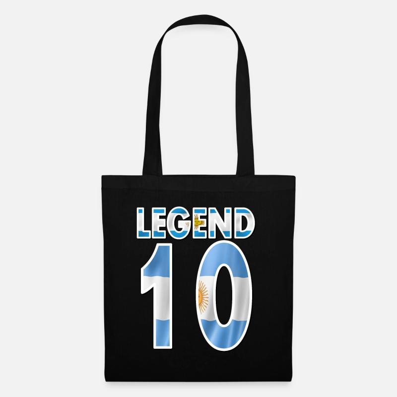 Legende Nummer 10 Argentinien Flagge Geschenk - Stoffbeutel - Schwarz