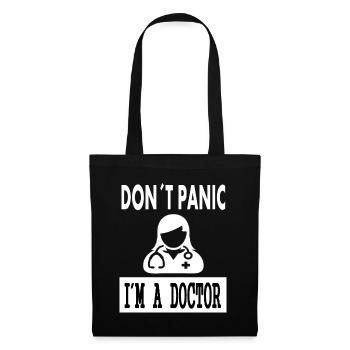 Pas de panique, je suis médecin, je suis médecin, cadeau - Sac en tissu - noir - Devant