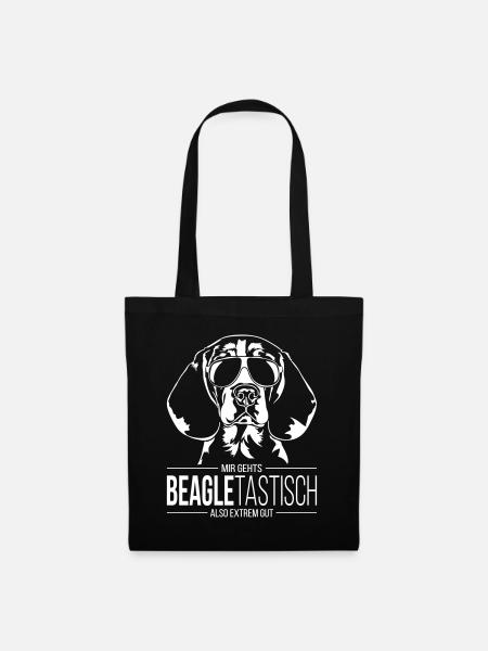 BEAGLETASTISCH Beagle Wilsigns Hundespruch Hunde - Stoffbeutel - Schwarz