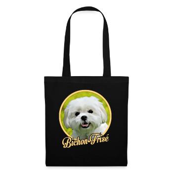 Bichon Frise - Sac en tissu - noir - Devant