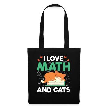 J'aime les mathématiques et les chats Mathématiques Formule d'amant de chat - Sac en tissu - noir - Devant