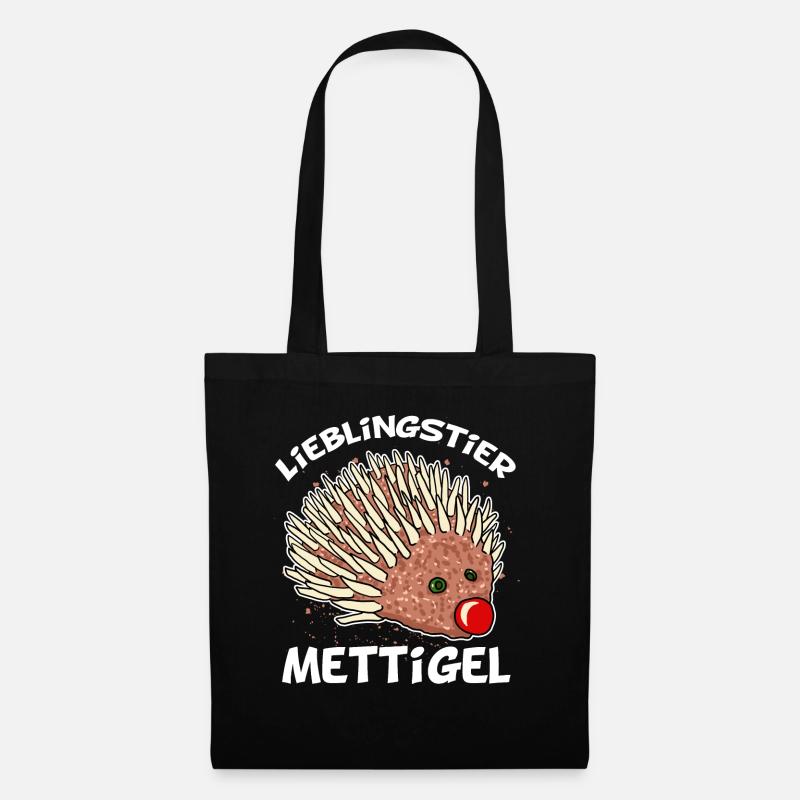 Lieblingstier Mettigel Hackfleisch Hack Igel - Stoffbeutel - Schwarz