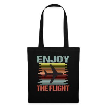 Enjoy the Flight Flugzeug Urlaub - Stoffbeutel - Schwarz - Vorne