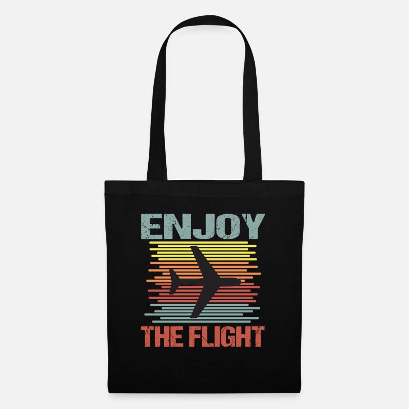 Airplane Fly Vacation - Tote Bag - black