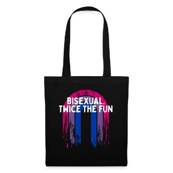 Bisexuel. Deux fois plus de plaisir Bi LGBTQ Bi Pride LGBT - Sac en tissu - noir - Devant