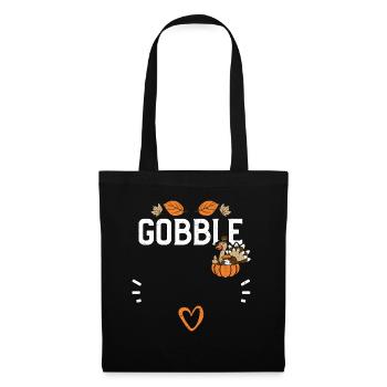 Gobble - Thanksgiving - Tote Bag - black - Front
