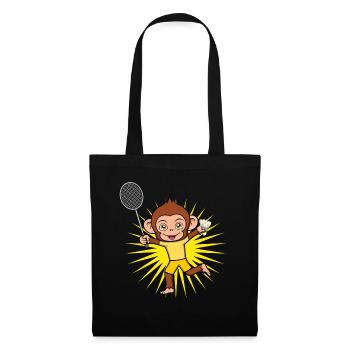 Joli singe joueur de badminton Ape Hobby Sports - Sac en tissu - noir - Devant