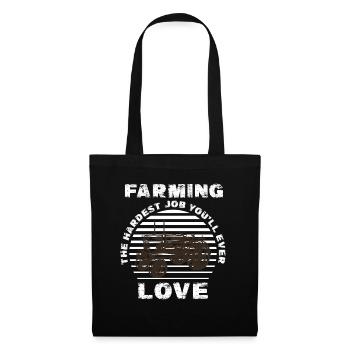 Lustiger Landwirt Spruch mit Traktor - Stoffbeutel - Schwarz - Vorne