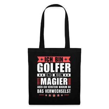 Ich bin Golfer und kein Magier - Stoffbeutel - Schwarz - Vorne
