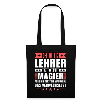 Ich bin Lehrer und kein Magier - Stoffbeutel - Schwarz - Vorne