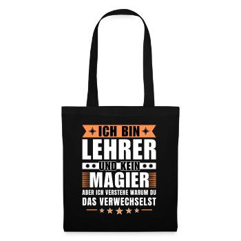 Ich bin Lehrer und kein Magier - Stoffbeutel - Schwarz - Vorne