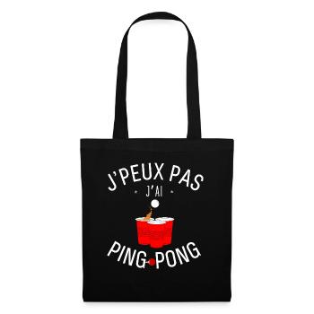 J Peux Pas J ai Ping pong - Sac en tissu - noir - Devant