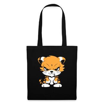 Tigre - Sac en tissu - noir - Devant