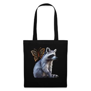 Waschbär - Stoffbeutel - Schwarz - Vorne