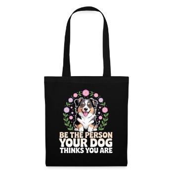 Humor Australian Shepherd Hund Frau - Stoffbeutel - Schwarz - Vorne