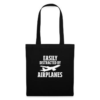 Avions Vol d’avion Pilote de vol Cadeau - Sac en tissu - noir - Devant