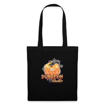 D20 Würfel Fantasy Rollenspiel Gaming Geschenk - Stoffbeutel - Schwarz - Vorne