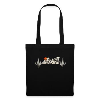 Mountain bike heartbeat uphill downhill MTB mountains - Tote Bag - black - Front