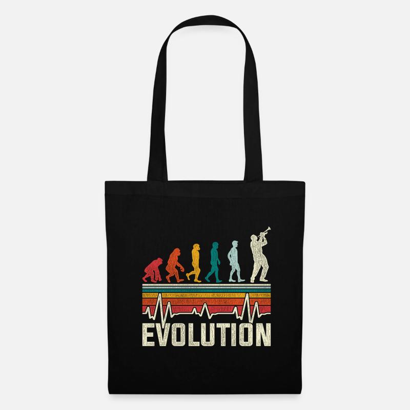 Evolution Trompete Trumpet Geschenk Vintage - Stoffbeutel - Schwarz