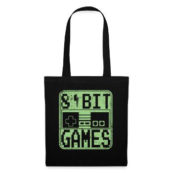 8 bit retro 80s gaming t-shirt - Tote Bag - black - Front