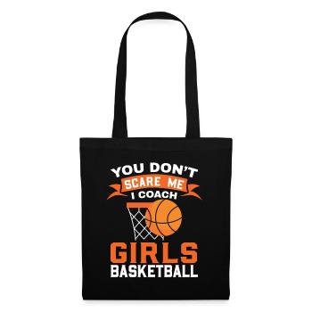 Lustiger Mädchen-Basketball-Trainer - Stoffbeutel - Schwarz - Vorne