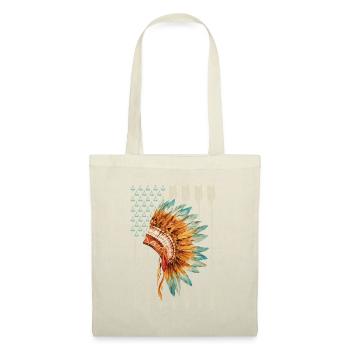 Native American Flagge USA Pfeil Geschenk - Stoffbeutel - Natur - Vorne