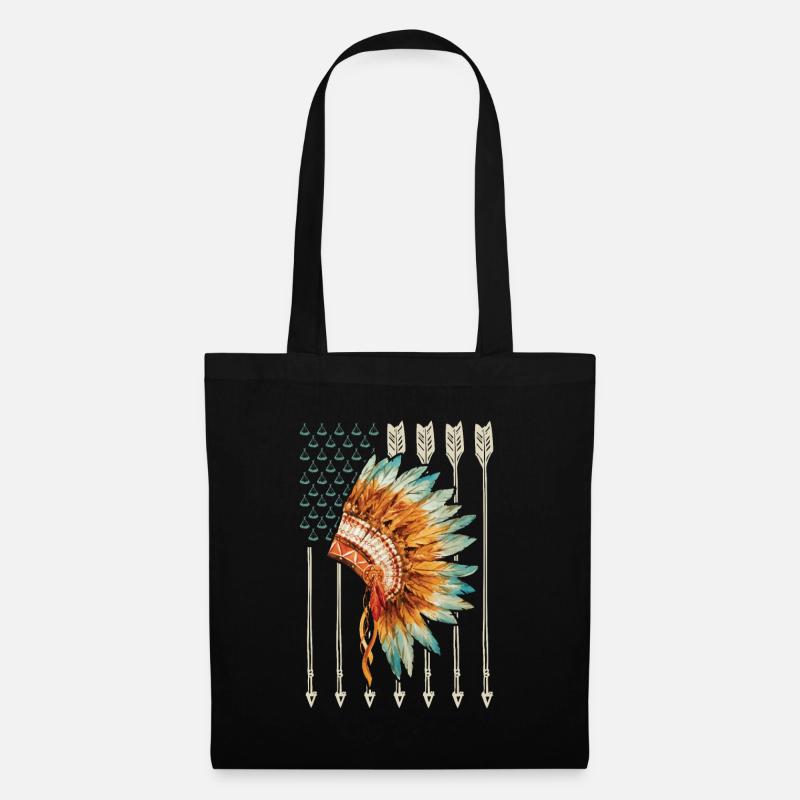 Cadeau de flèche d’indicateur américain indigène des ETATS-UNIS - Sac en tissu - noir