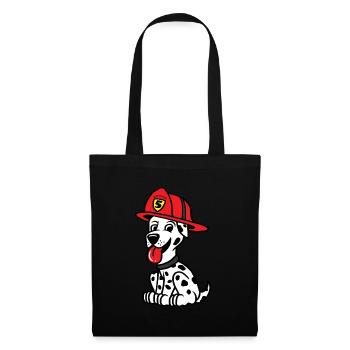 Cute Dalmation Firefighter Fireman Apparel - Tote Bag - black - Front