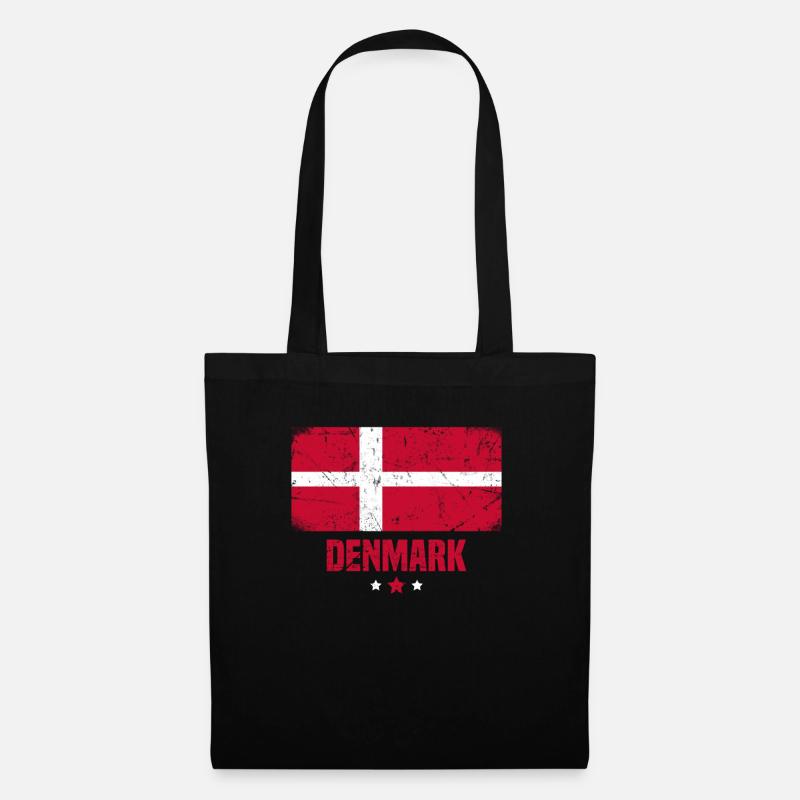Dänemark Dänische Flagge - Stoffbeutel - Schwarz