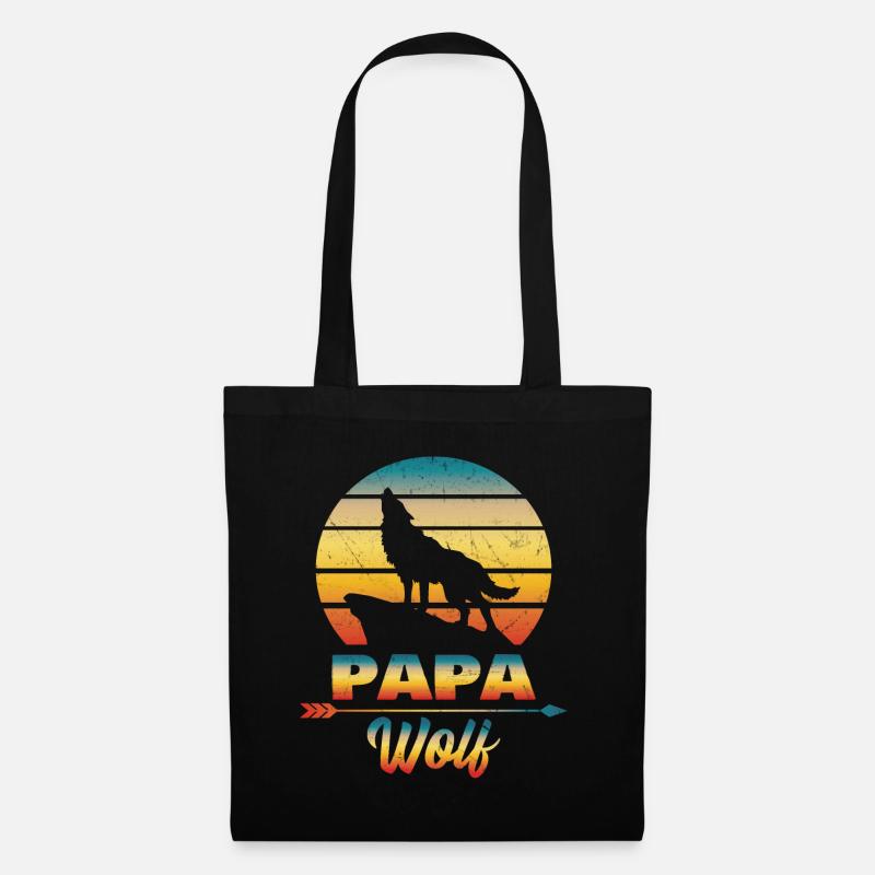 Papa Wolf - Stoffbeutel - Schwarz