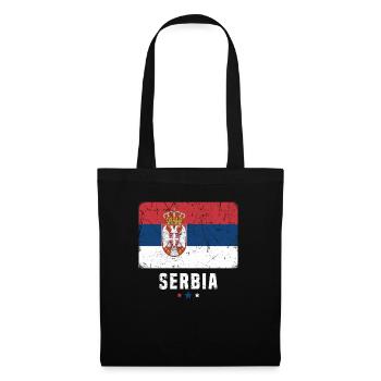 Serbie Drapeau serbe - Sac en tissu - noir - Devant
