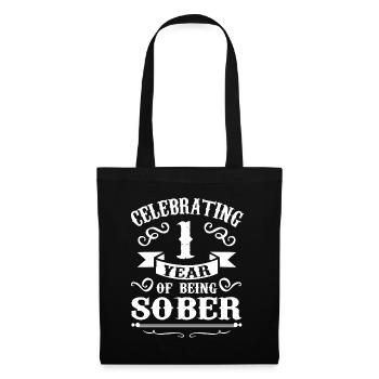 1 an d’anniversaire de sobriété sobre - Sac en tissu - noir - Devant