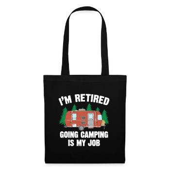 Pensionierte Camp Camping Ruhestand Geschenk Bekleidung - Stoffbeutel - Schwarz - Vorne