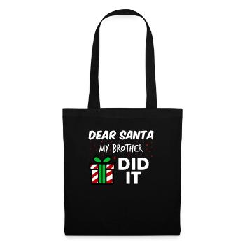 Drôle de Noël Père Noël Frère Frère Pun Noël - Sac en tissu - noir - Devant