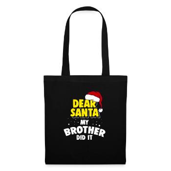 Funny Christmas Brother Did It Sibling Pun Xmas - Tote Bag - black - Front