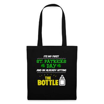 Baby First St Patricks Day Funny Pun Apparel - Tote Bag - black - Front