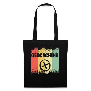 Rétro Geocaching Drôle de Géocache - Sac en tissu - noir - Devant