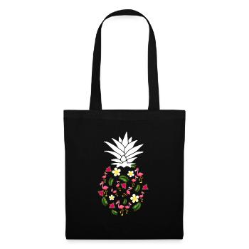 Floral Flamingo Pineapple Tropical - Tote Bag - black - Front