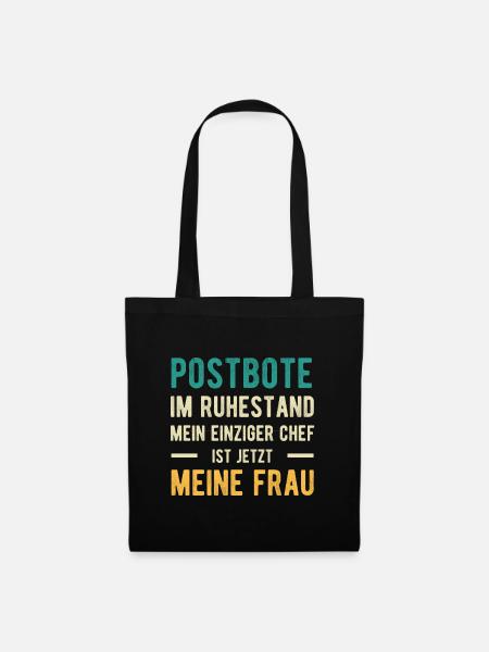Postbote Spruch Verheiratet - Stoffbeutel - Schwarz
