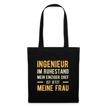Ingenieur Lustiger Spruch Ehepaar - Stoffbeutel - Schwarz - Vorne