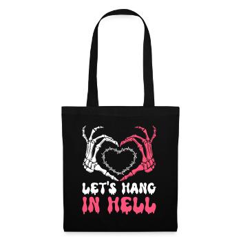 let's stay in hell heart humor halloween - Tote Bag - black - Front