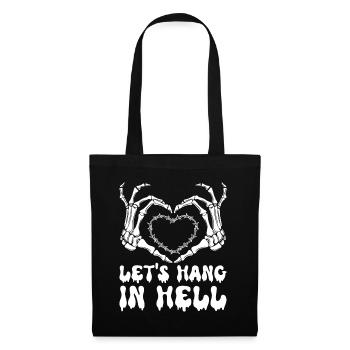 let's stay in hell heart humor halloween - Tote Bag - black - Front