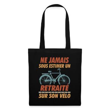 un retraité sur son vélo humour retraite cycliste - Sac en tissu - noir - Devant