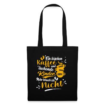 Kinderkrankenschwester brauch Kinder und Kaffee - Stoffbeutel - Schwarz - Vorne