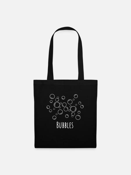 White Bubbles. Lustige Seifenblasen für die - Stoffbeutel - Schwarz