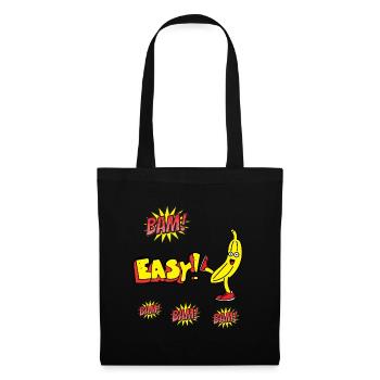 Bam Bam Easy Banana. Motivationsdesign für Kinder - Stoffbeutel - Schwarz - Vorne