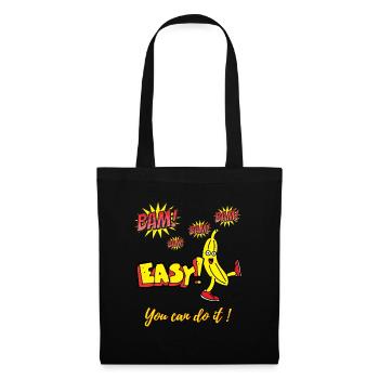 Bam Bam Easy Banana. Motivationsdesign für Kids. - Stoffbeutel - Schwarz - Vorne