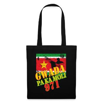 GWADA PA KA MOLI DRAPEAU 971 GUADELOUPE CREOLE - Sac en tissu - noir - Devant